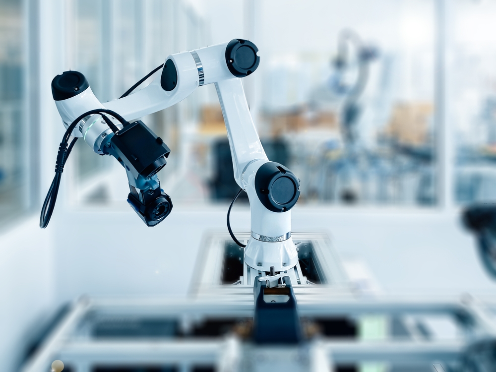 Robotic,Arm,Equipped,With,High-tech,3d,Scanner,In,An,Advanced